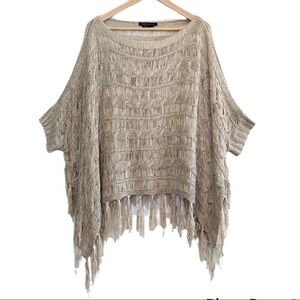 BCBG Maxazaria, Taupe, Sheer Layering Top, Size L/XL